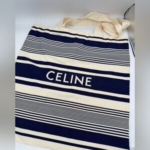 Celine GWP Striped Navy and Cream Tote